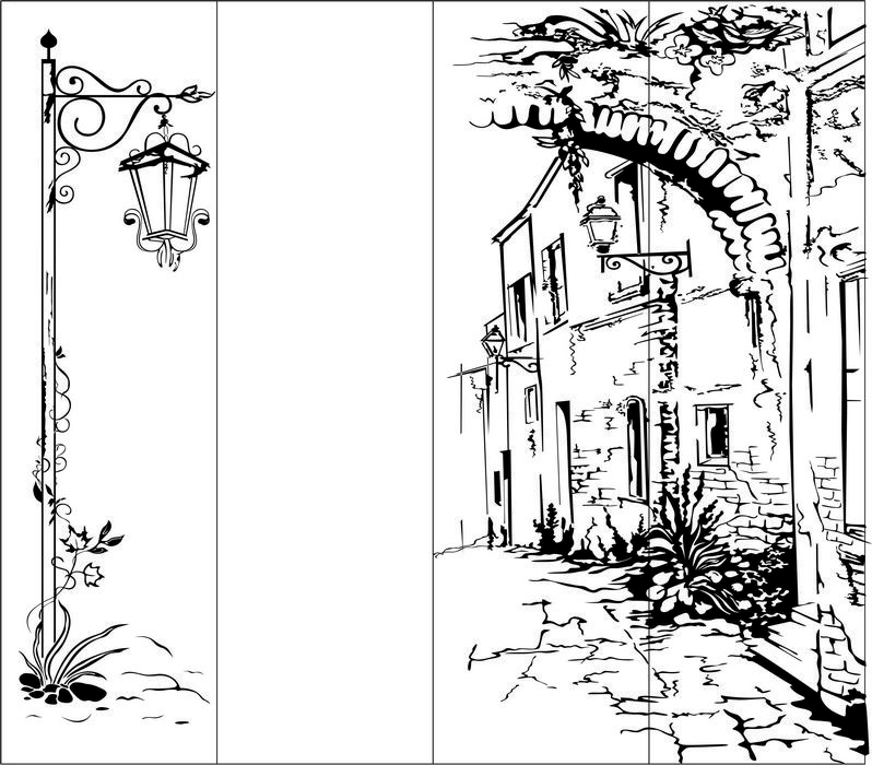 Рисунки для пескоструя на двери-купе Архитектура