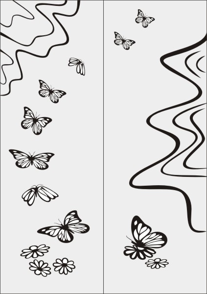 Рисунки для пескоструя на двери-купе Бабочки