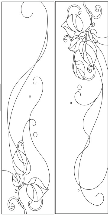 Рисунки для пескоструя на двери-купе Цветочные узоры