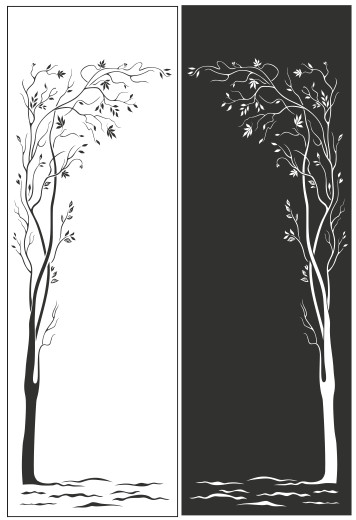 Рисунки для пескоструя на двери-купе Деревья