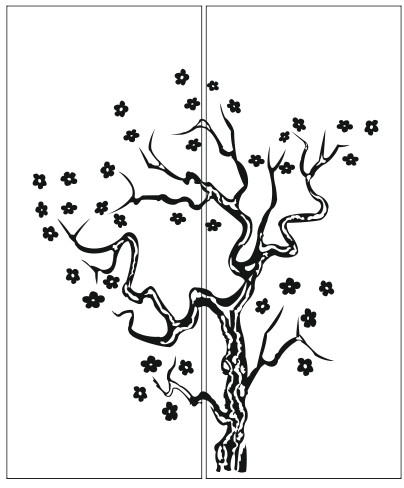 Рисунки для пескоструя на двери-купе Деревья