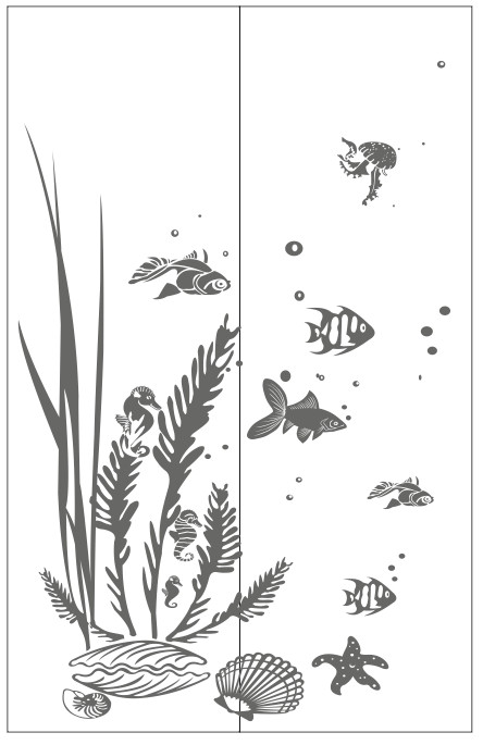Рисунки для пескоструя на двери-купе Морская тематика