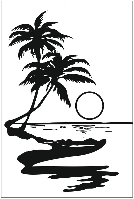 Рисунки для пескоструя на двери-купе Морская тематика