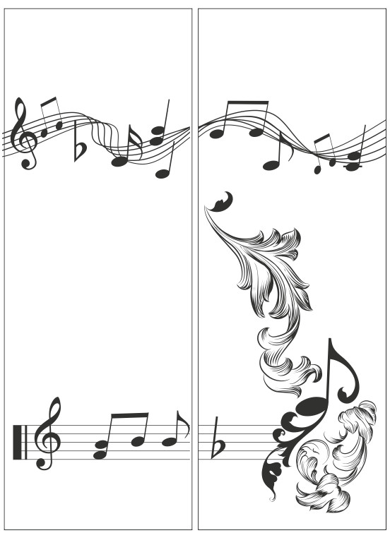 Рисунки для пескоструя на двери-купе Музыка