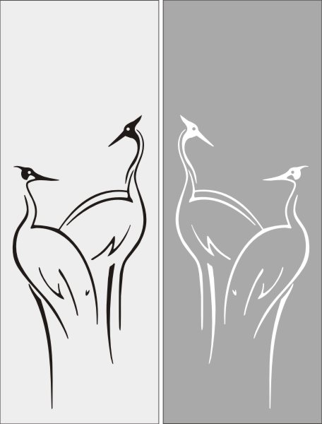 Рисунки для пескоструя на двери-купе Птицы