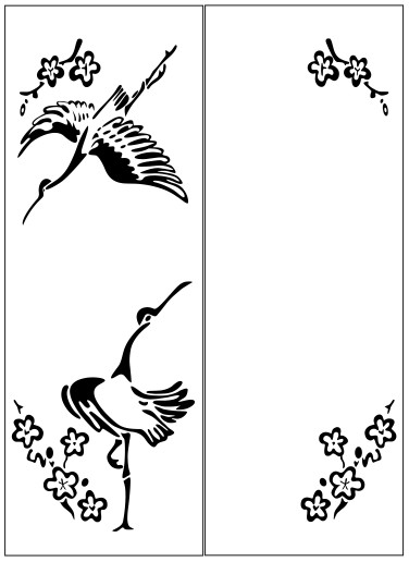 Рисунки для пескоструя на двери-купе Птицы